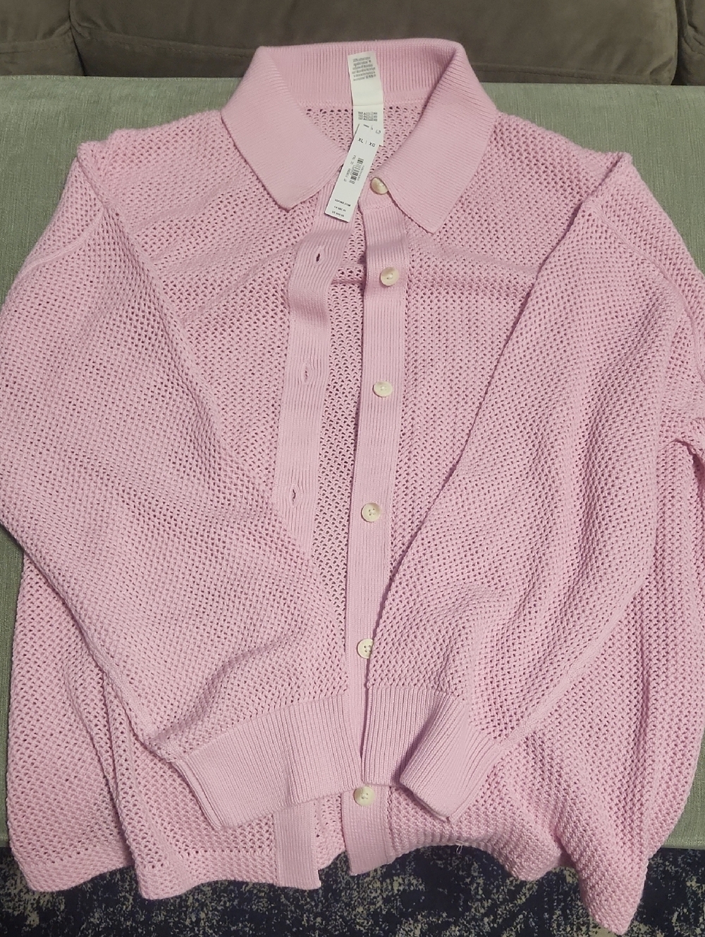 NWT VS Pink  Pink Open-Knit Cardigan